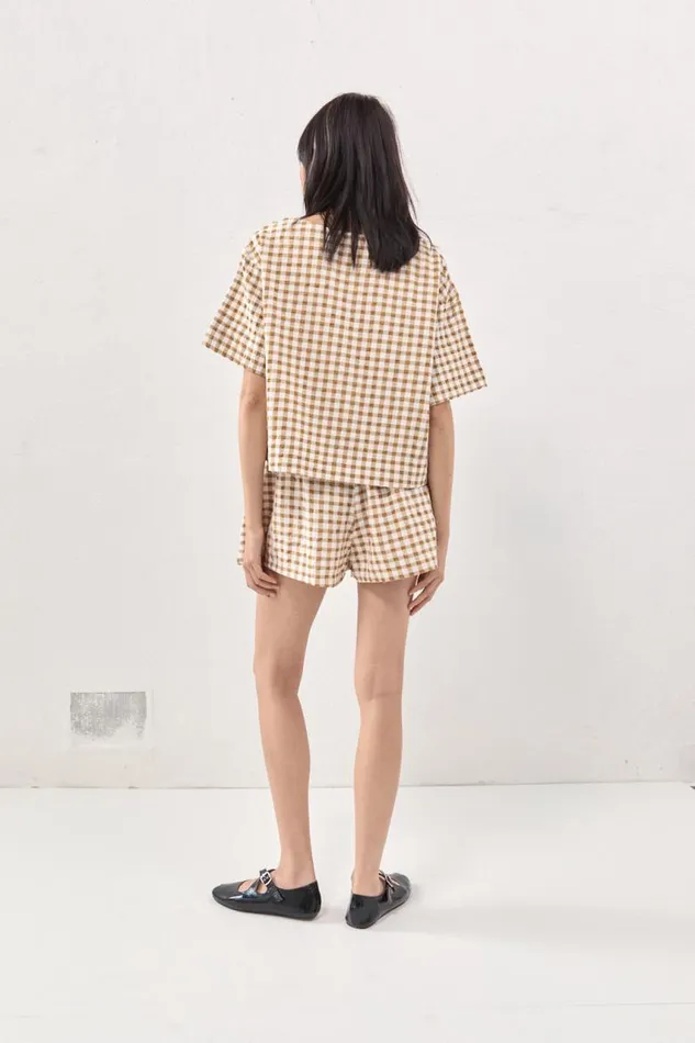 VRG GRL The Sea and I Smock Top Honey Women Short Sleeve