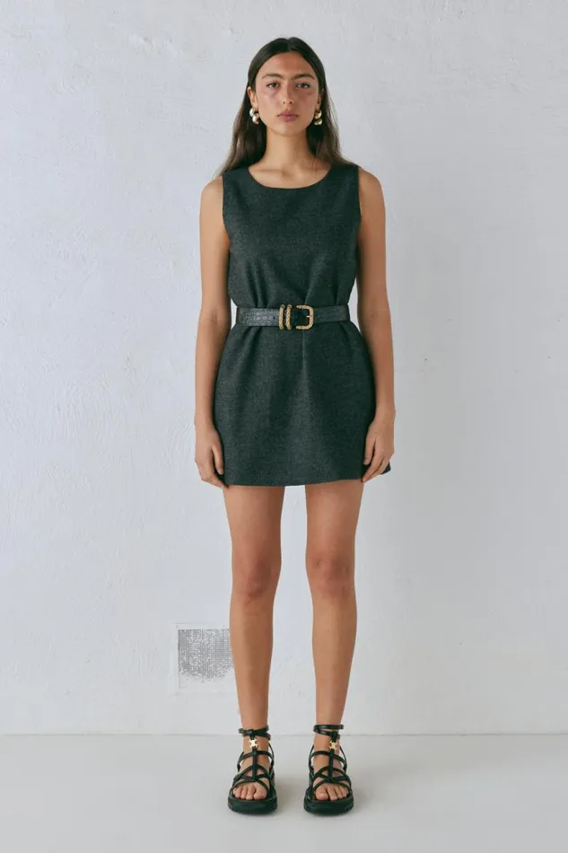 VRG GRL Vale Mini Dress Charcoal Women Mini Dresses