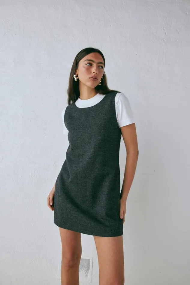 VRG GRL Vale Mini Dress Charcoal Women Mini Dresses
