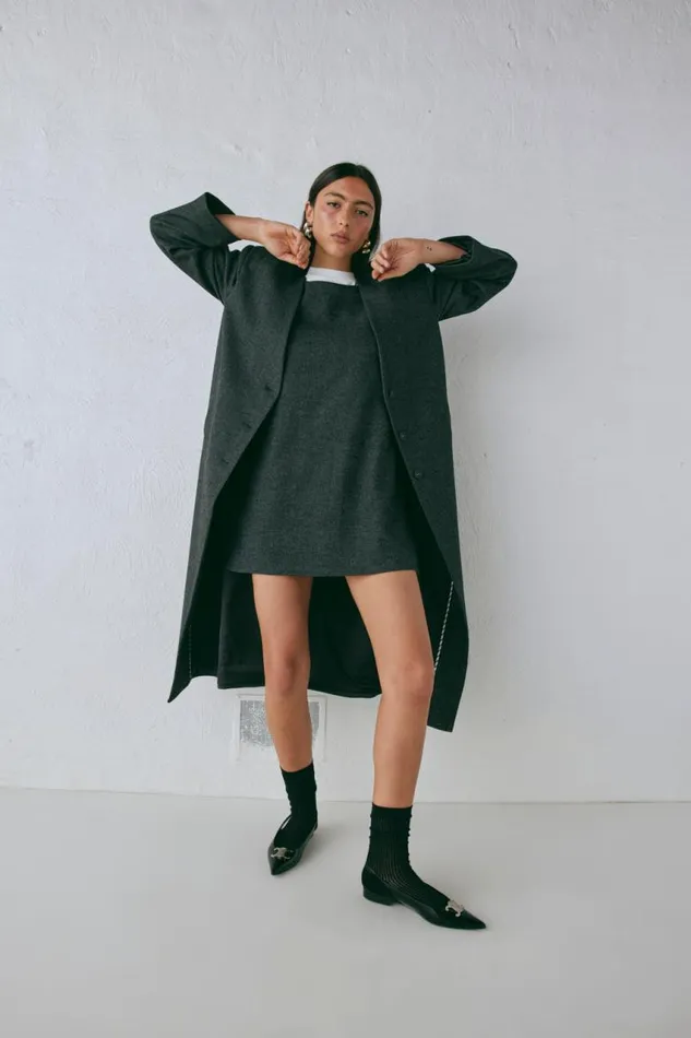 VRG GRL Vale Mini Dress Charcoal Women Mini Dresses