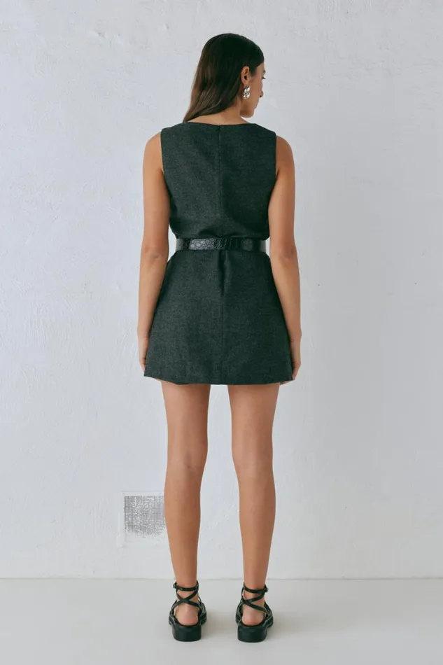 VRG GRL Vale Mini Dress Charcoal Women Mini Dresses