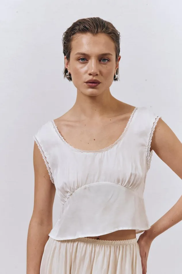 VRG GRL Zadie Top White Women Sleeveless