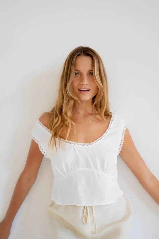 VRG GRL Zadie Top White Women Sleeveless