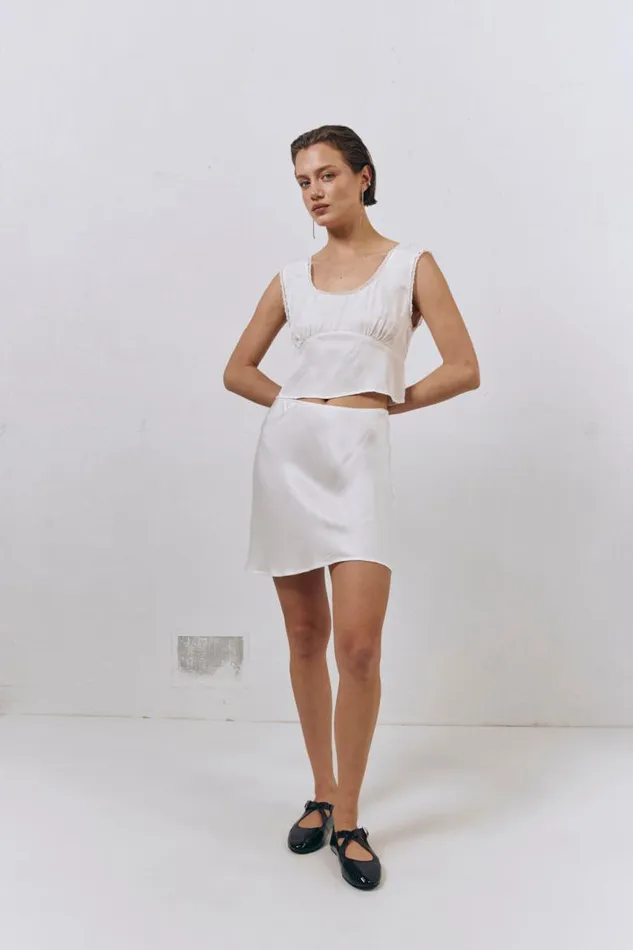 VRG GRL Zadie Top White Women Sleeveless