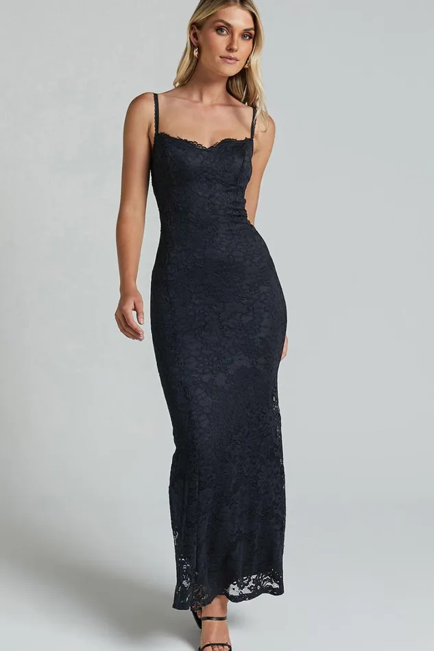 Westina Midi Dress 8211 Sweetheart Sleeveless Lace Floral Detail Dress In Black Women Showpo Dresses Westina Midi Dress 8211 Sweetheart Sleeveless Lace Floral Detail Dress In Black Women Showpo Dresses