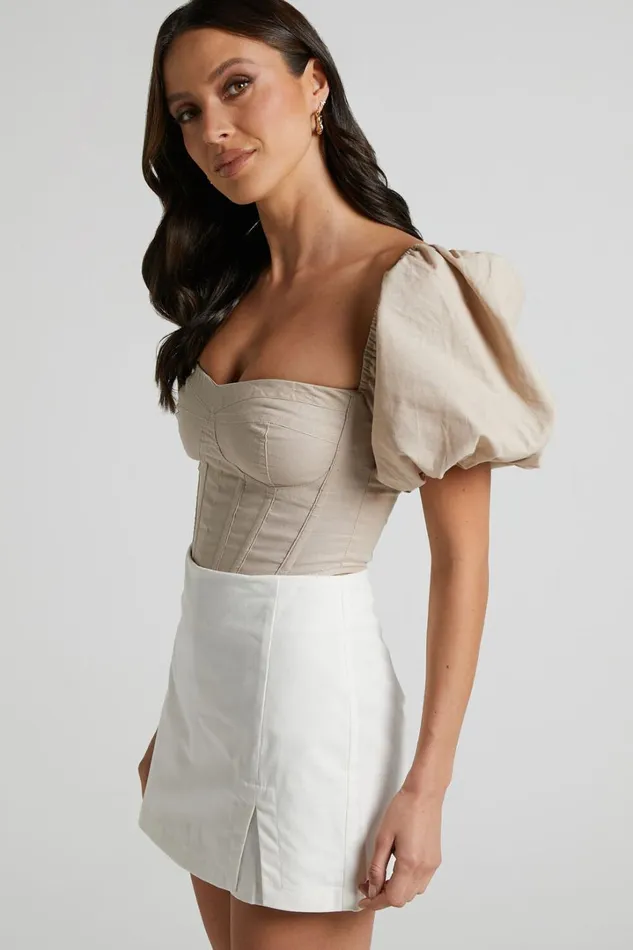 Widness Skort 8211 A Line Skort In White Women Showpo Shorts
