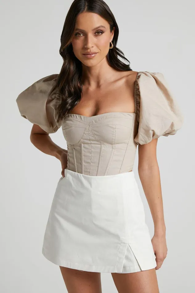 Widness Skort 8211 A Line Skort In White Women Showpo Shorts