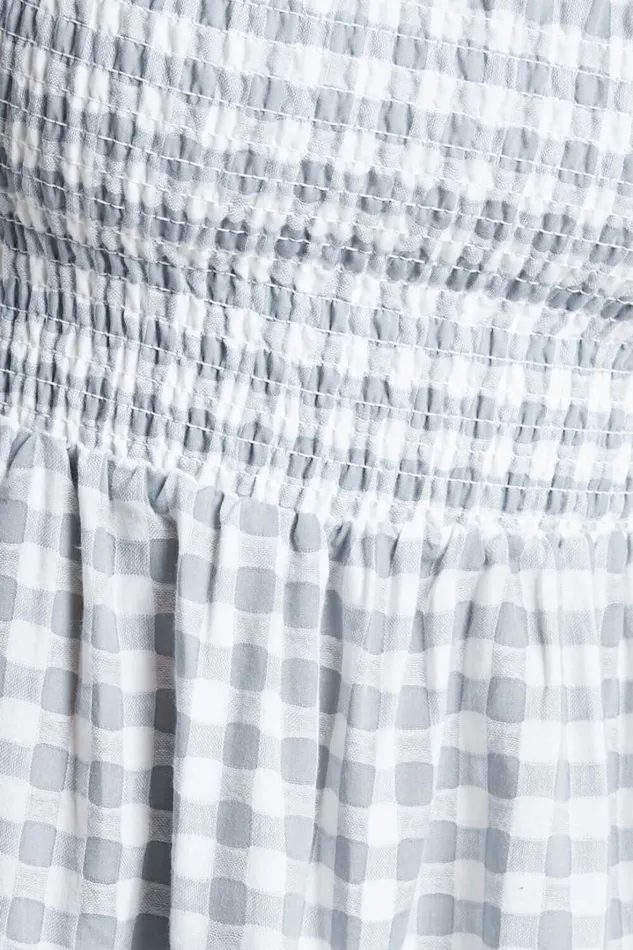 Wilda Mini Dress 8211 Shirred Tiered Dress In Light Blue Gingham Women Showpo Curve Clothes