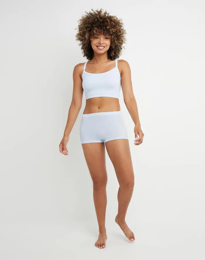 Women039S Boyshort Underwear Script Logo Ciel Blue Women Champion Underwear
