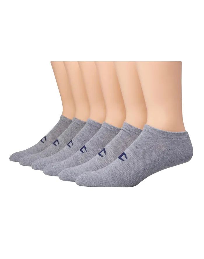 Women039S Solid No Show Socks 6Pairs Grey Heather Women Champion Socks