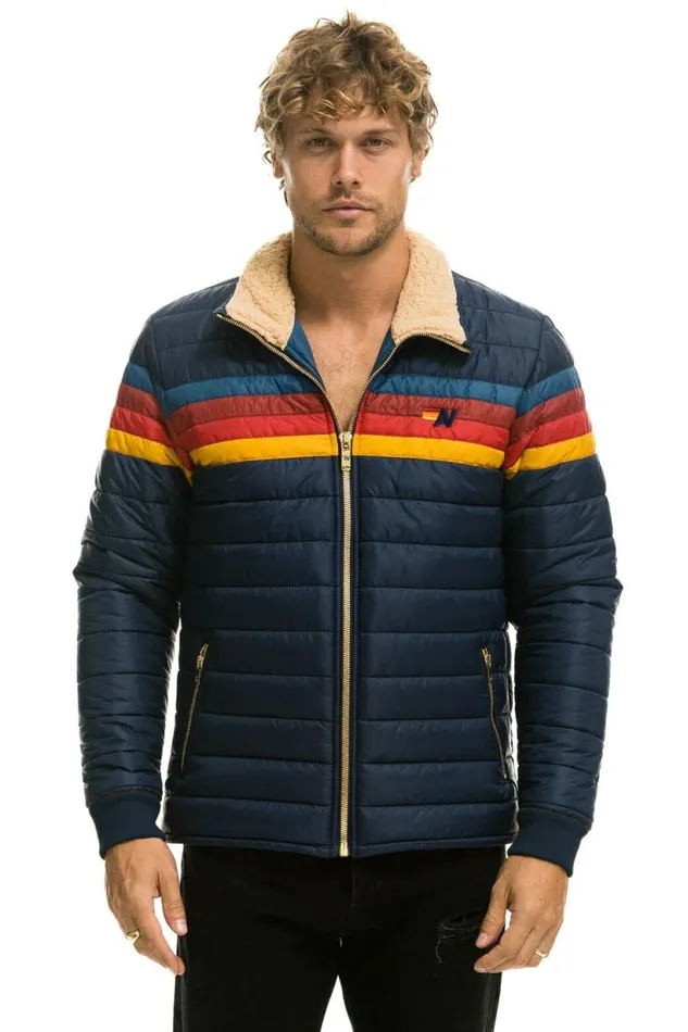 Women 4 STRIPE JACKET 8211 NAVY Aviator Nation Outerwear
