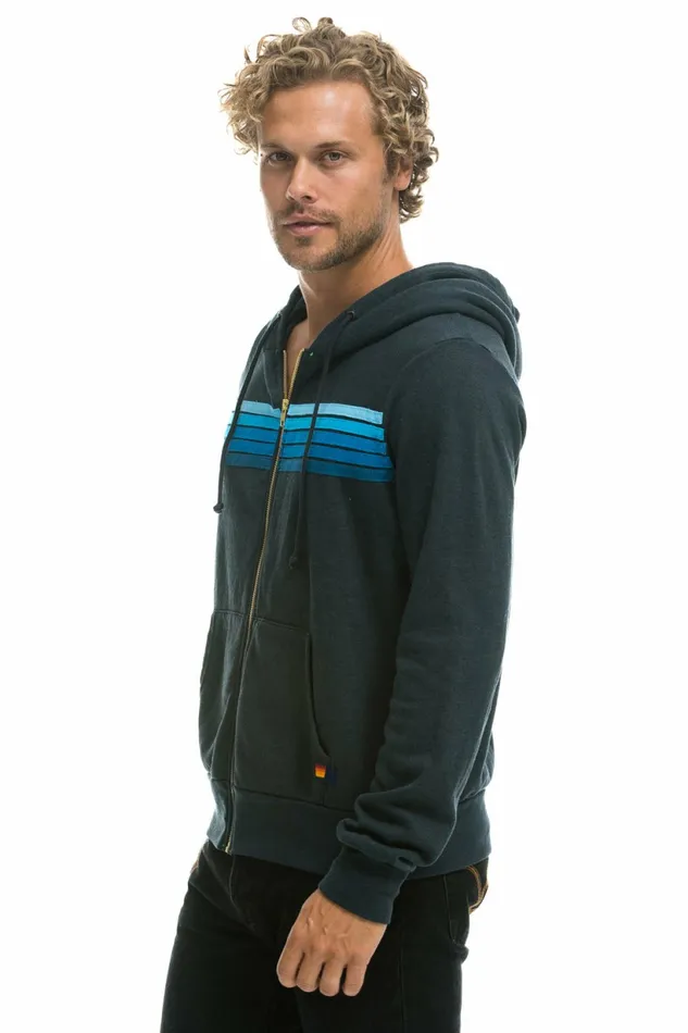 Women 5 STRIPE HOODIE 8211 CHARCOAL BLUE Aviator Nation Hoodies Women 5 STRIPE HOODIE 8211 CHARCOAL BLUE Aviator Nation Hoodies