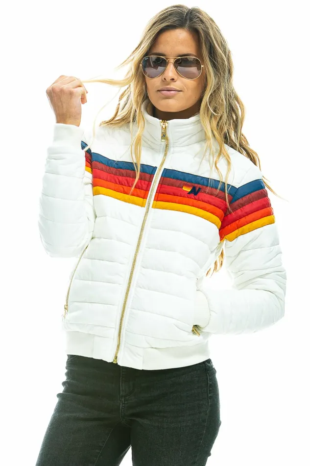 Women 5 STRIPE JACKET 8211 WHITE Aviator Nation Outerwear Women 5 STRIPE JACKET 8211 WHITE Aviator Nation Outerwear