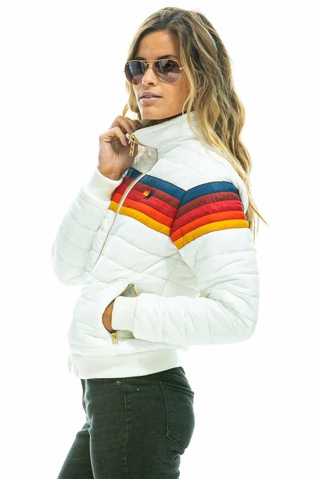 Women 5 STRIPE JACKET 8211 WHITE Aviator Nation Outerwear Women 5 STRIPE JACKET 8211 WHITE Aviator Nation Outerwear