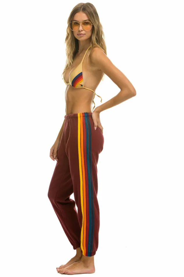 Women 5 STRIPE SWEATPANTS 8211 CLARET Aviator Nation Sweatpants