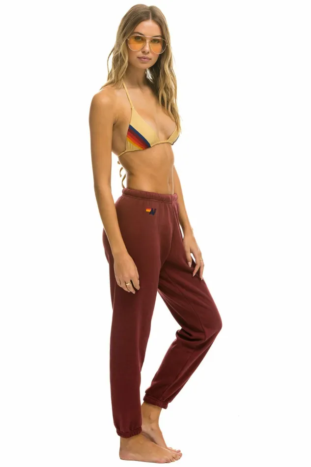 Women 5 STRIPE SWEATPANTS 8211 CLARET Aviator Nation Sweatpants Women 5 STRIPE SWEATPANTS 8211 CLARET Aviator Nation Sweatpants
