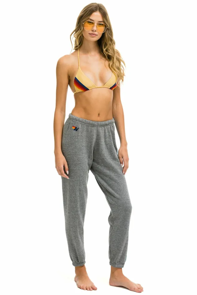 Women 5 STRIPE SWEATPANTS 8211 HEATHER GREY BLUE Aviator Nation Sweatpants Women 5 STRIPE SWEATPANTS 8211 HEATHER GREY BLUE Aviator Nation Sweatpants