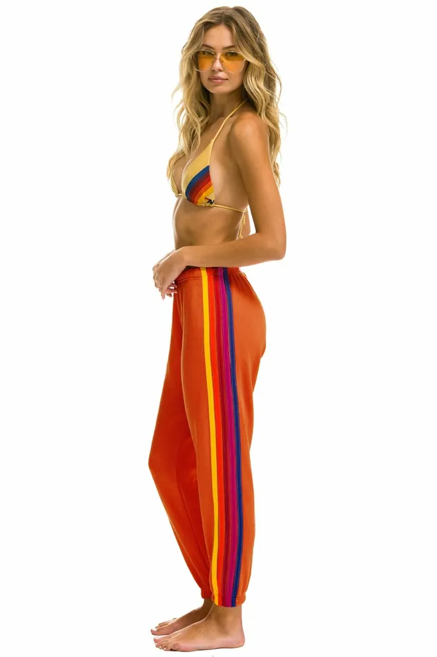 Women 5 STRIPE SWEATPANTS 8211 ORANGE YELLOW PURPLE Aviator Nation Sweatpants