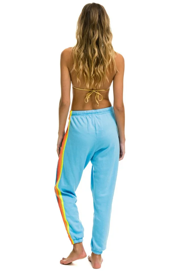 Women 5 STRIPE SWEATPANTS 8211 SKY NEON RAINBOW Aviator Nation Sweatpants Women 5 STRIPE SWEATPANTS 8211 SKY NEON RAINBOW Aviator Nation Sweatpants