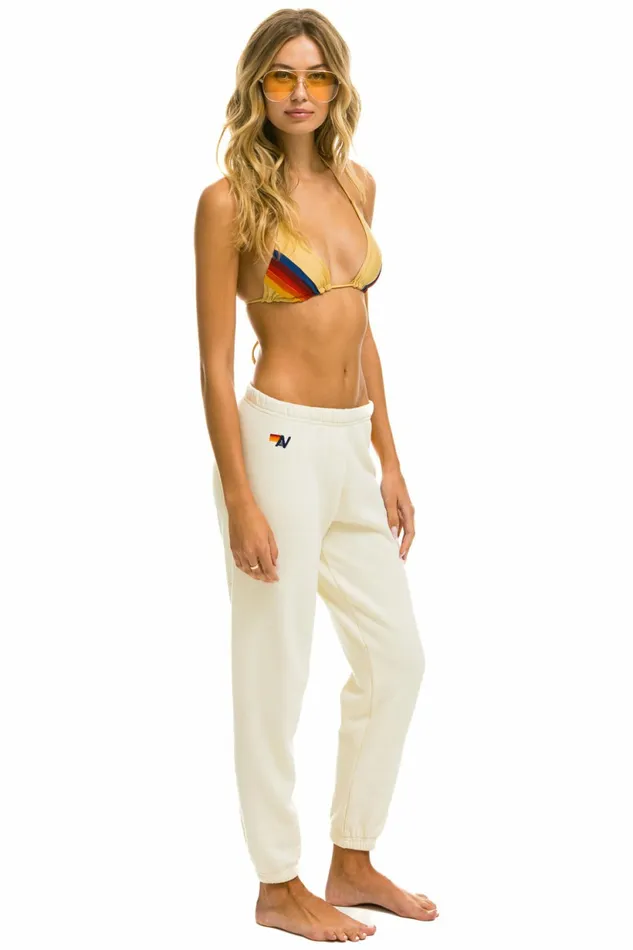 Women 5 STRIPE SWEATPANTS 8211 VINTAGE WHITE Aviator Nation Sweatpants Women 5 STRIPE SWEATPANTS 8211 VINTAGE WHITE Aviator Nation Sweatpants