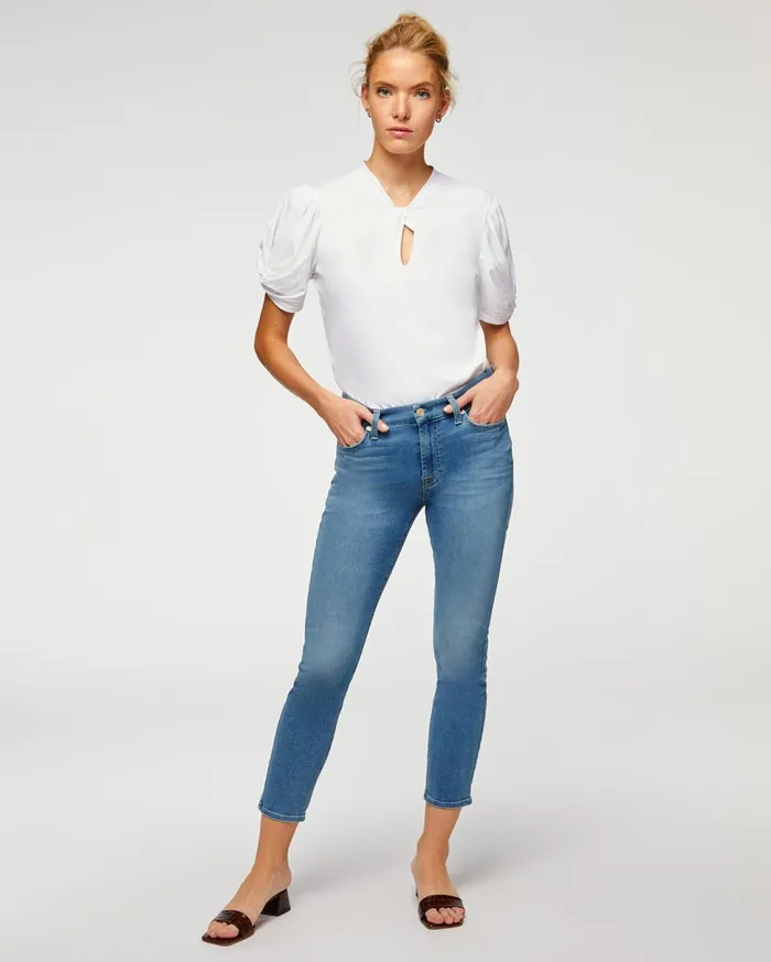 Women 7 For All Mankind Ankle Bair Ankle Skinny In Serenity Blue