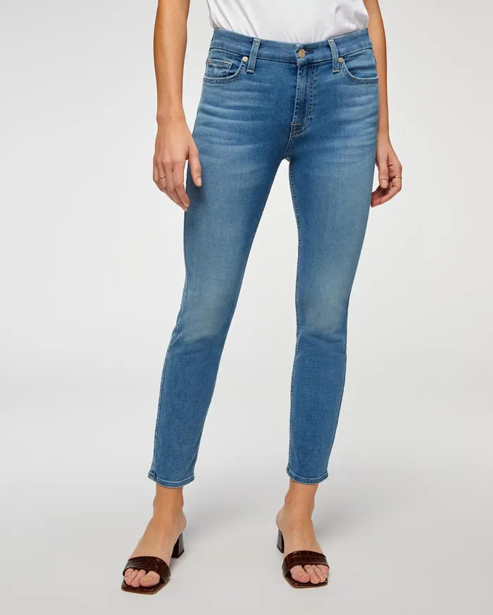 Women 7 For All Mankind Ankle Bair Ankle Skinny In Serenity Blue