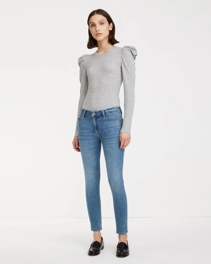 Women 7 For All Mankind Mid Rise BAir Skinny In Silk Mulberry