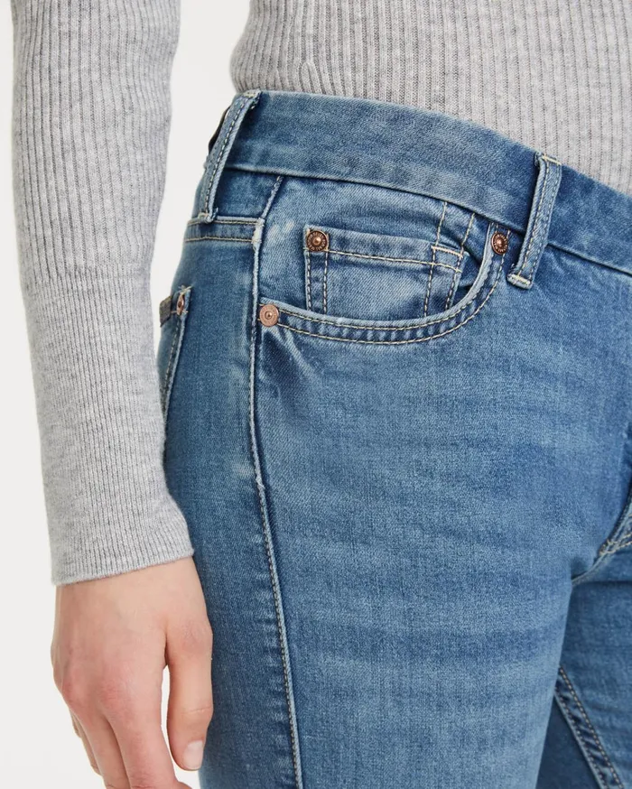 Women 7 For All Mankind Mid Rise BAir Skinny In Silk Mulberry