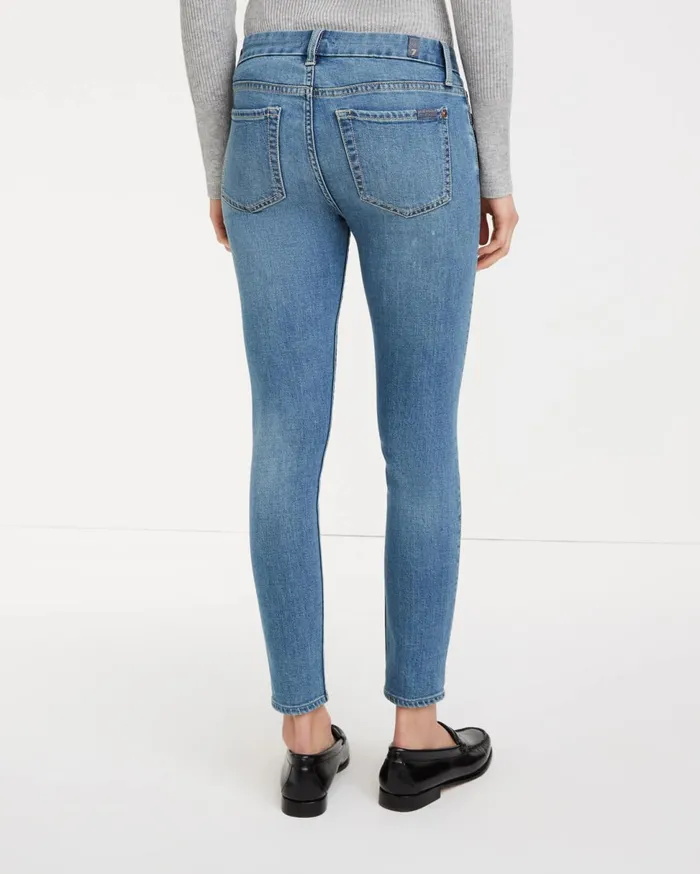 Women 7 For All Mankind Mid Rise BAir Skinny In Silk Mulberry