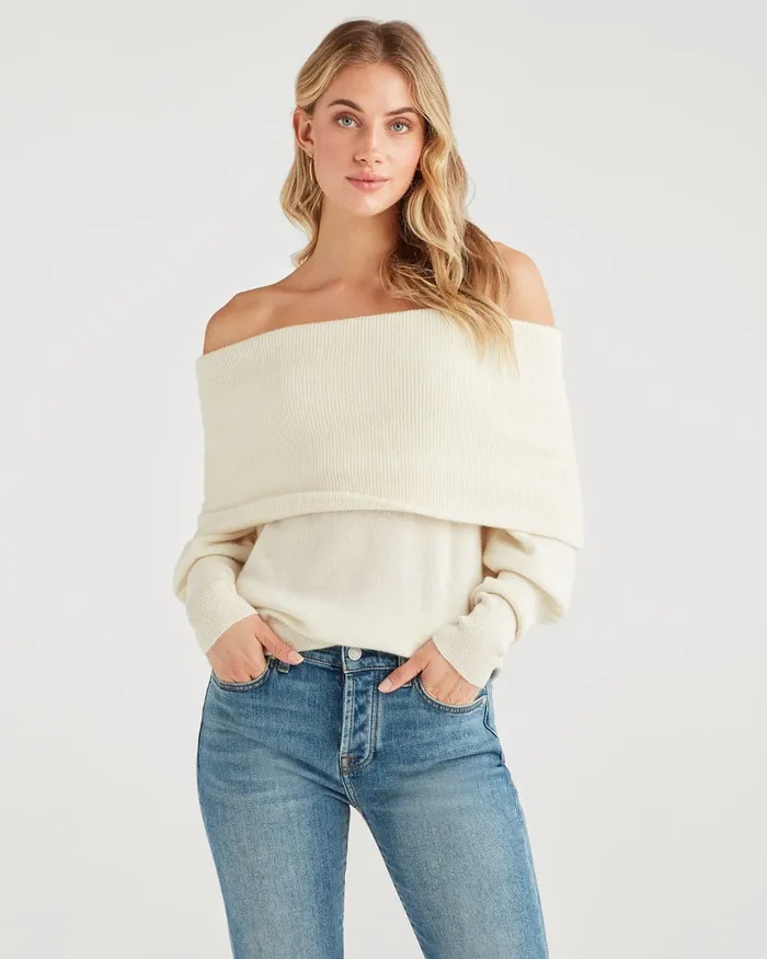 Women 7 For All Mankind Sweaters Pullover Sweater In Soft White