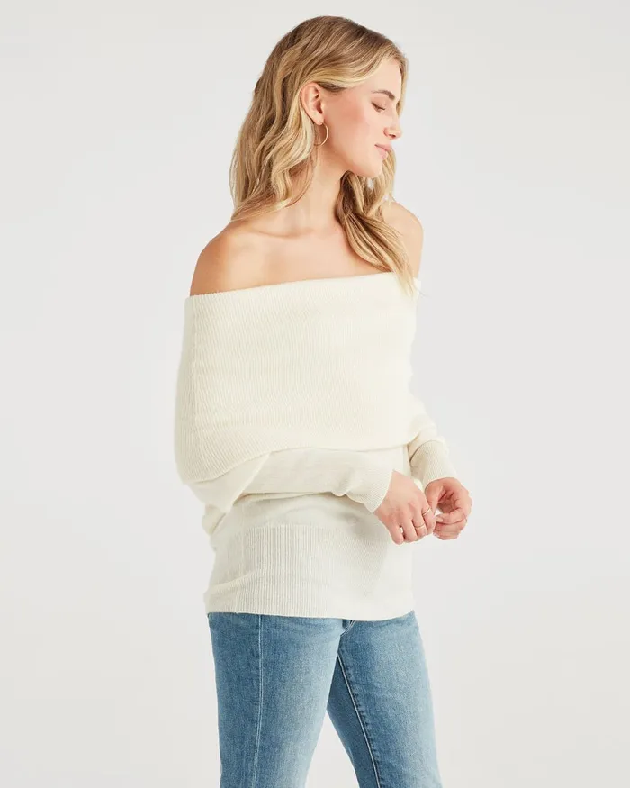 Women 7 For All Mankind Sweaters Pullover Sweater In Soft White