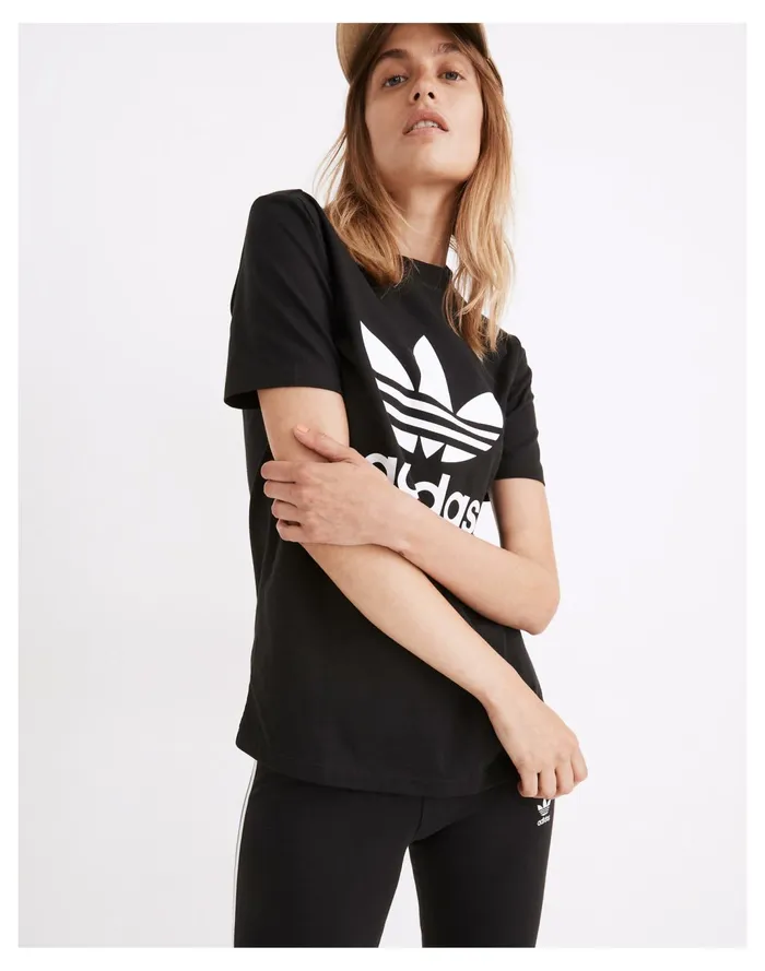 Women Adidas Originals Trefoil Tee True Black Madewell Activewear