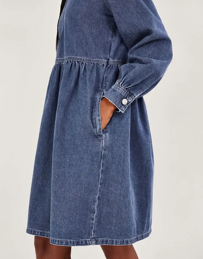 Women Alana Shirt Zip Denim Dress Blue Monsoon Casualwear