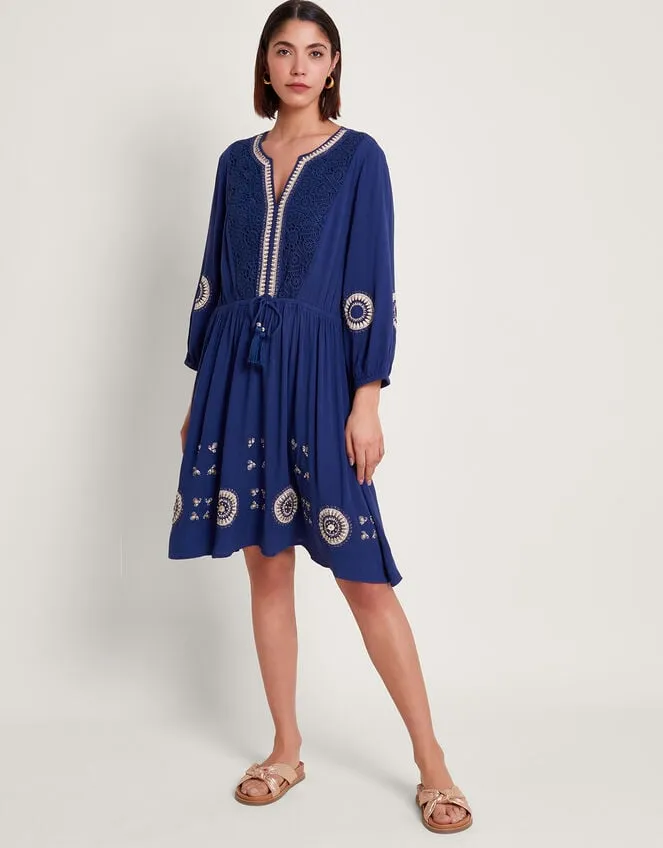 Women Alani Crochet Kaftan Blue Monsoon Beachwear and Swimwear