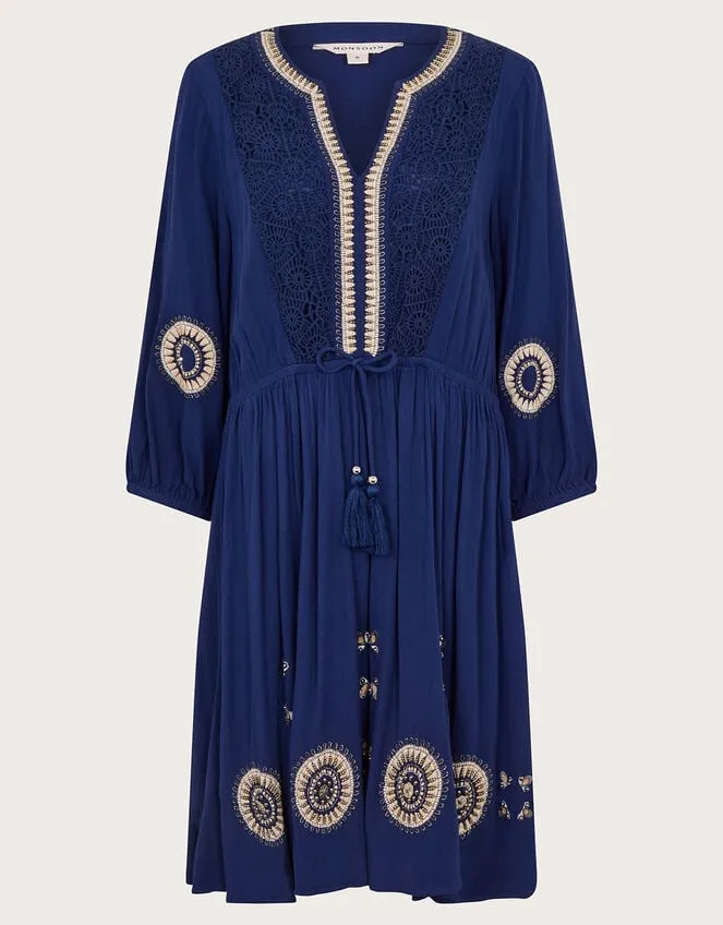 Women Alani Crochet Kaftan Blue Monsoon Beachwear and Swimwear