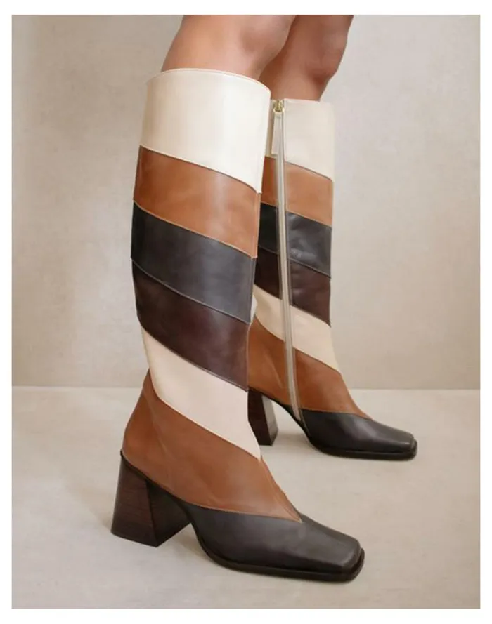 Women ALOHAS North Patchwork Vintage Brown Madewell Boots Women ALOHAS North Patchwork Vintage Brown Madewell Boots
