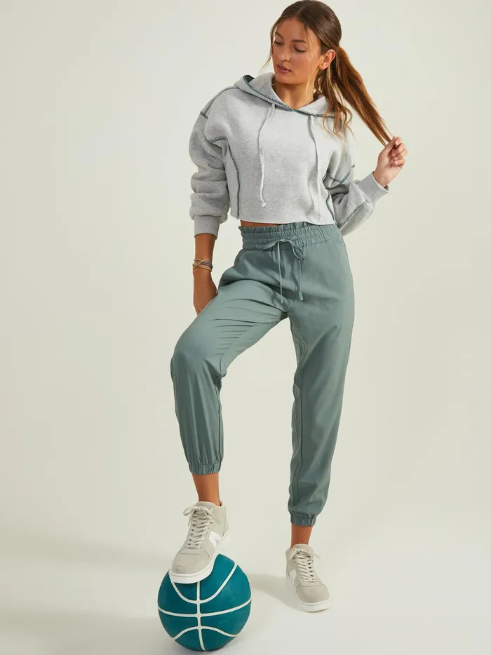 Women Altar039d State Activewear Call The Shots Cropped Hoodie Heathergray