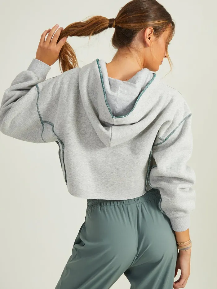 Women Altar039d State Activewear Call The Shots Cropped Hoodie Heathergray