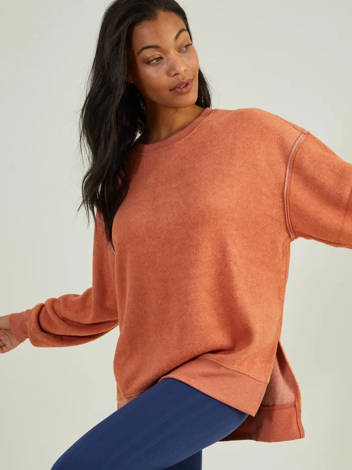 Women Altar039d State Activewear Leisure Fleece Top Clay