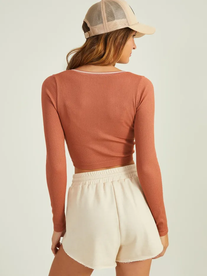 Women Altar039d State Activewear Love Triangle Cropped Top Cedarwood