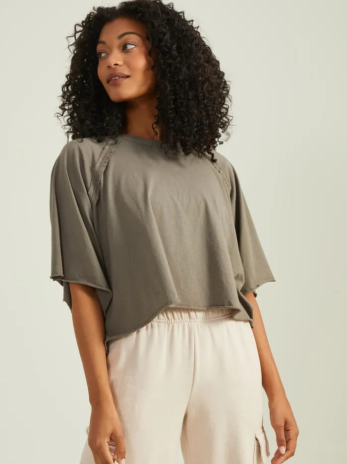 Women Altar039d State Activewear Move With It Cropped Tee Smokeyolive