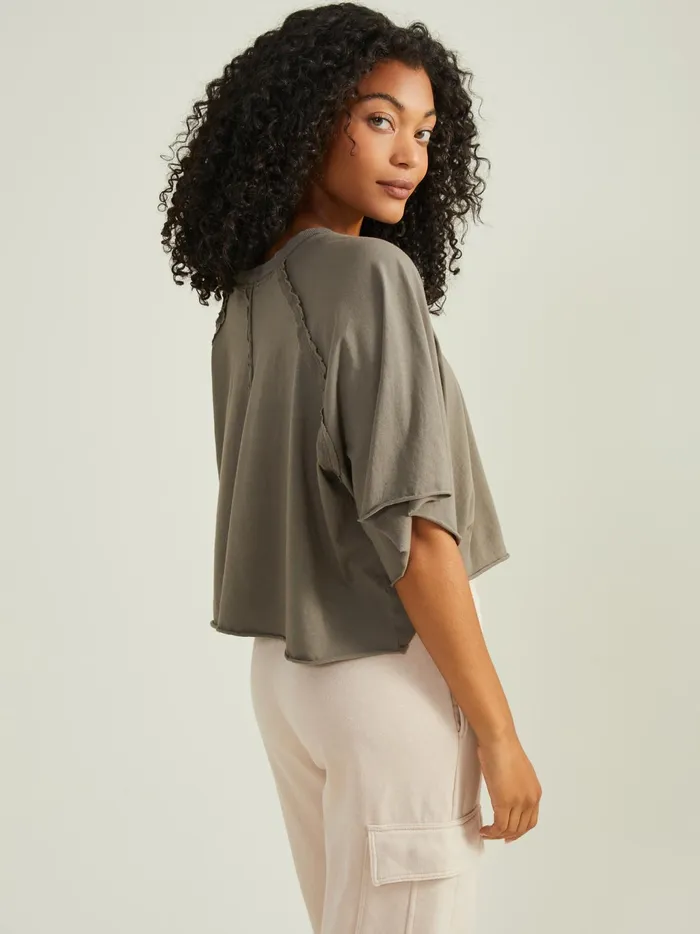 Women Altar039d State Activewear Move With It Cropped Tee Smokeyolive