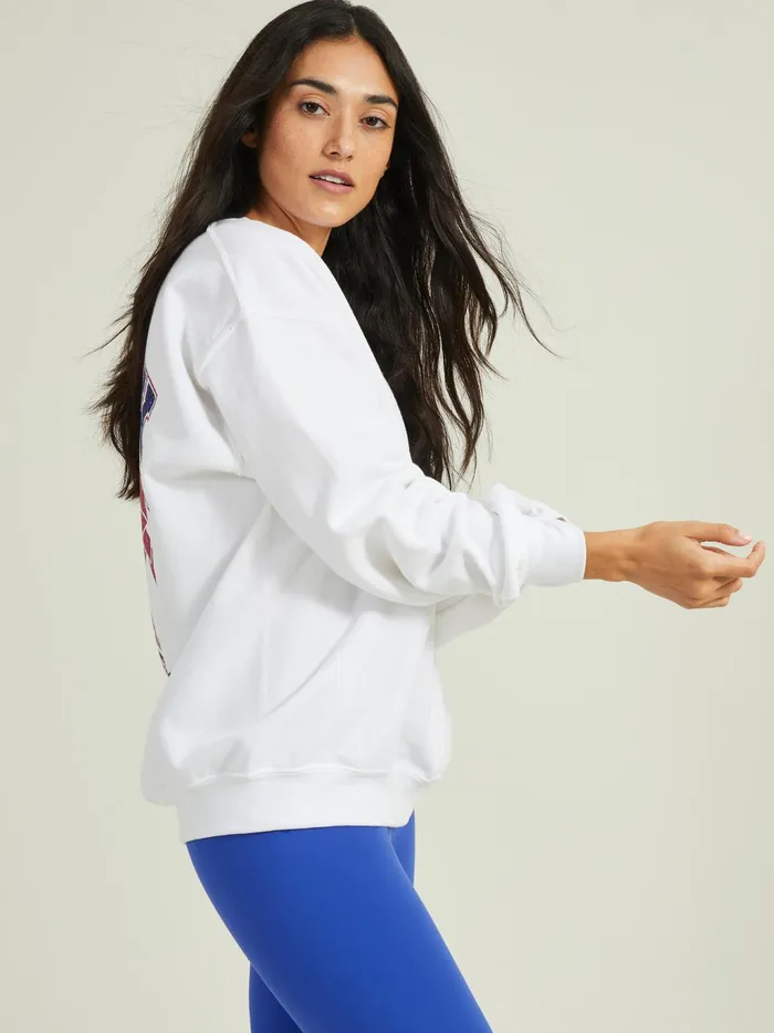 Women Altar039d State Activewear New York Hockey Graphic Sweatshirt White