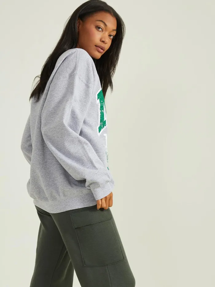 Women Altar039d State Activewear Nyc 1990 Graphic Sweatshirt Heathergray