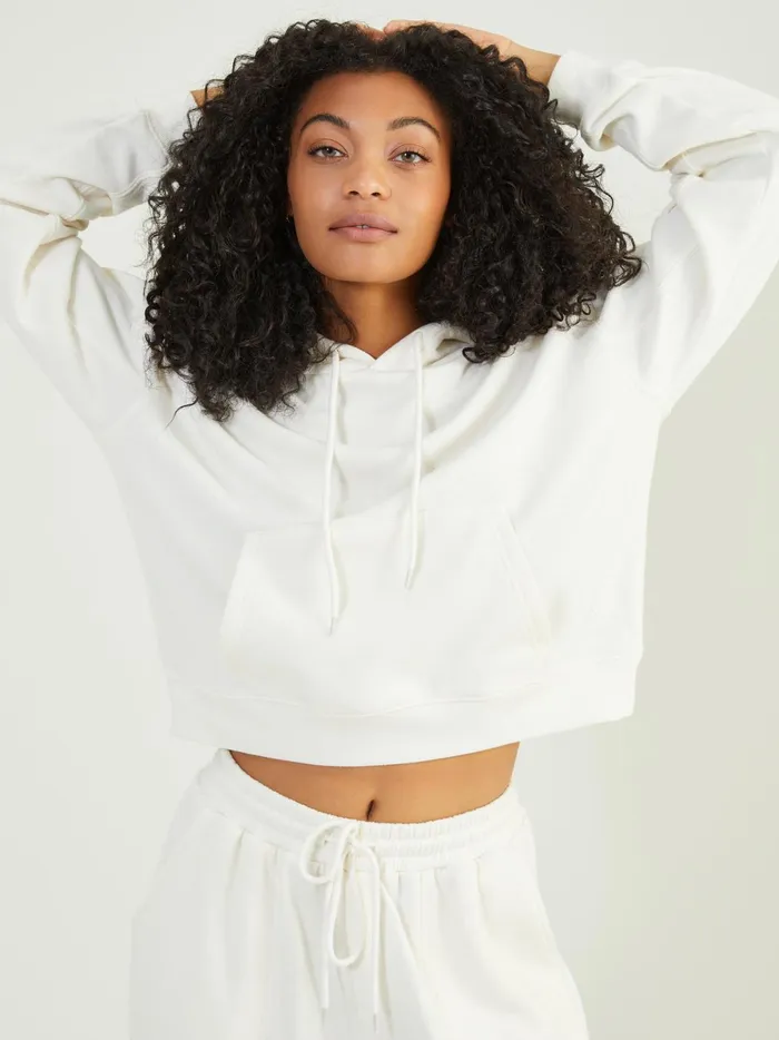 Women Altar039d State Activewear Rush Hour Cropped Hoodie Antiquewhite