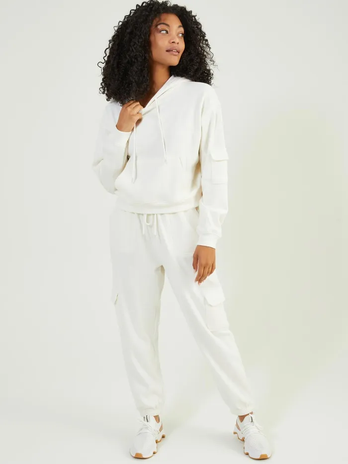 Women Altar039d State Activewear Rush Hour Cropped Hoodie Antiquewhite