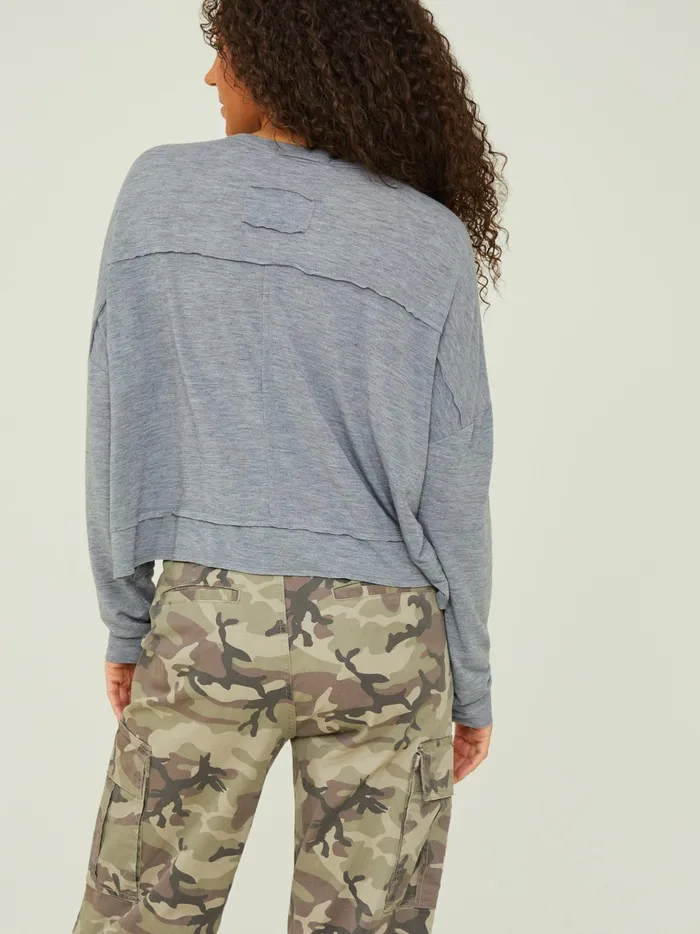 Women Altar039d State Blouses Clove Boxy Cropped Tee Charcoal