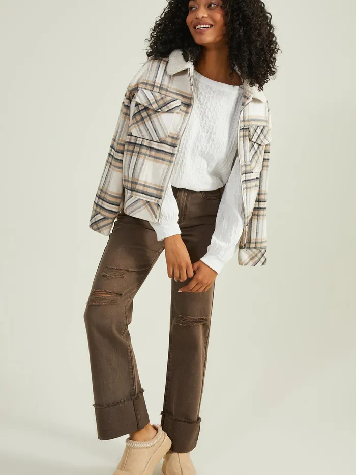 Women Altar039d State Blouses Julie Cable Cropped Top Ivory