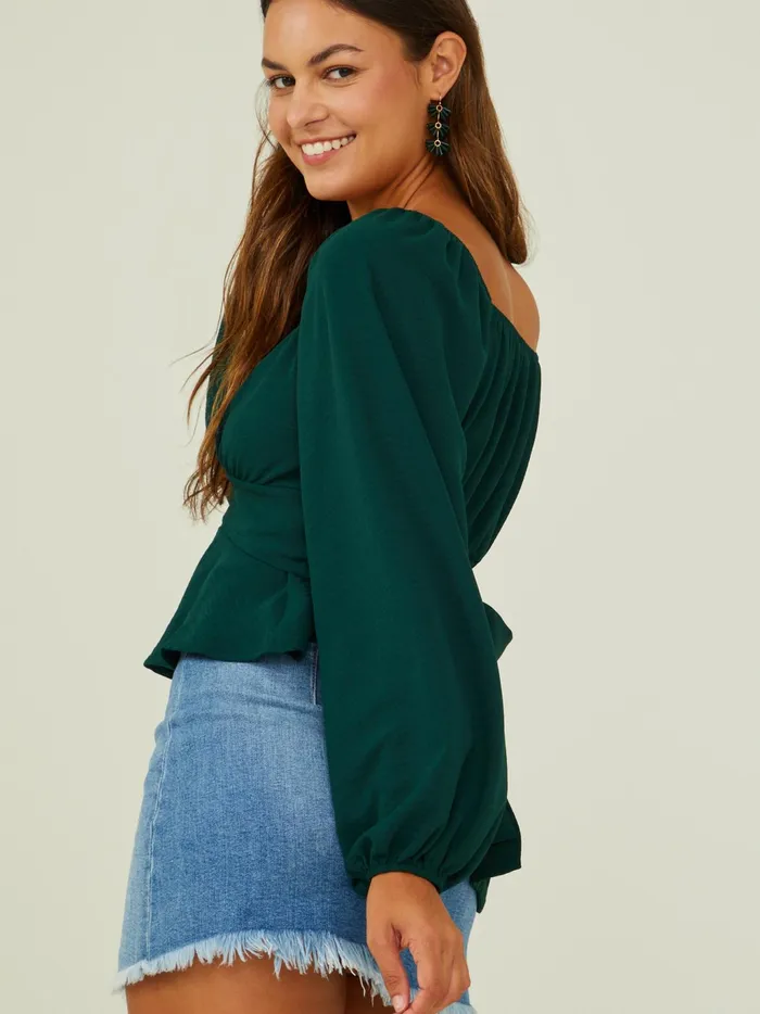 Women Altar039d State Blouses Karina Tie Back Top Hunter