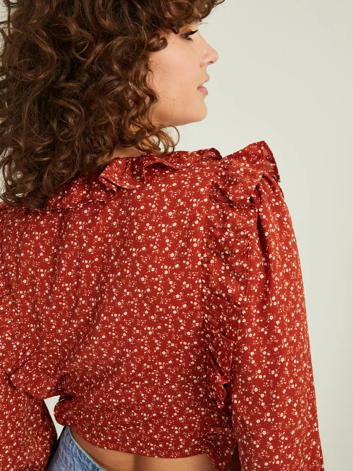 Women Altar039d State Blouses Lana Floral Ruffle Top Rust